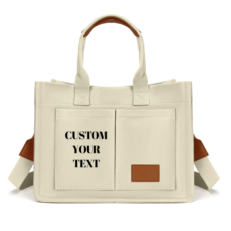 Canvas Backpack Casual - Personalized Name/LOGO Handheld Canvas Bag Casual