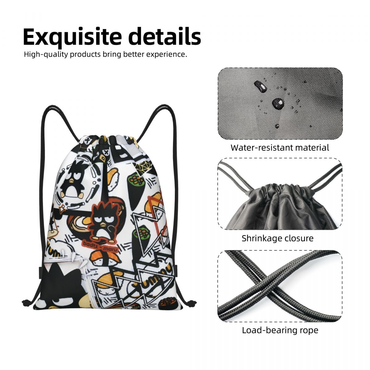 Cute Cartoon Penguin Bad Badtz - Drawstring Gym Bag avis et prix