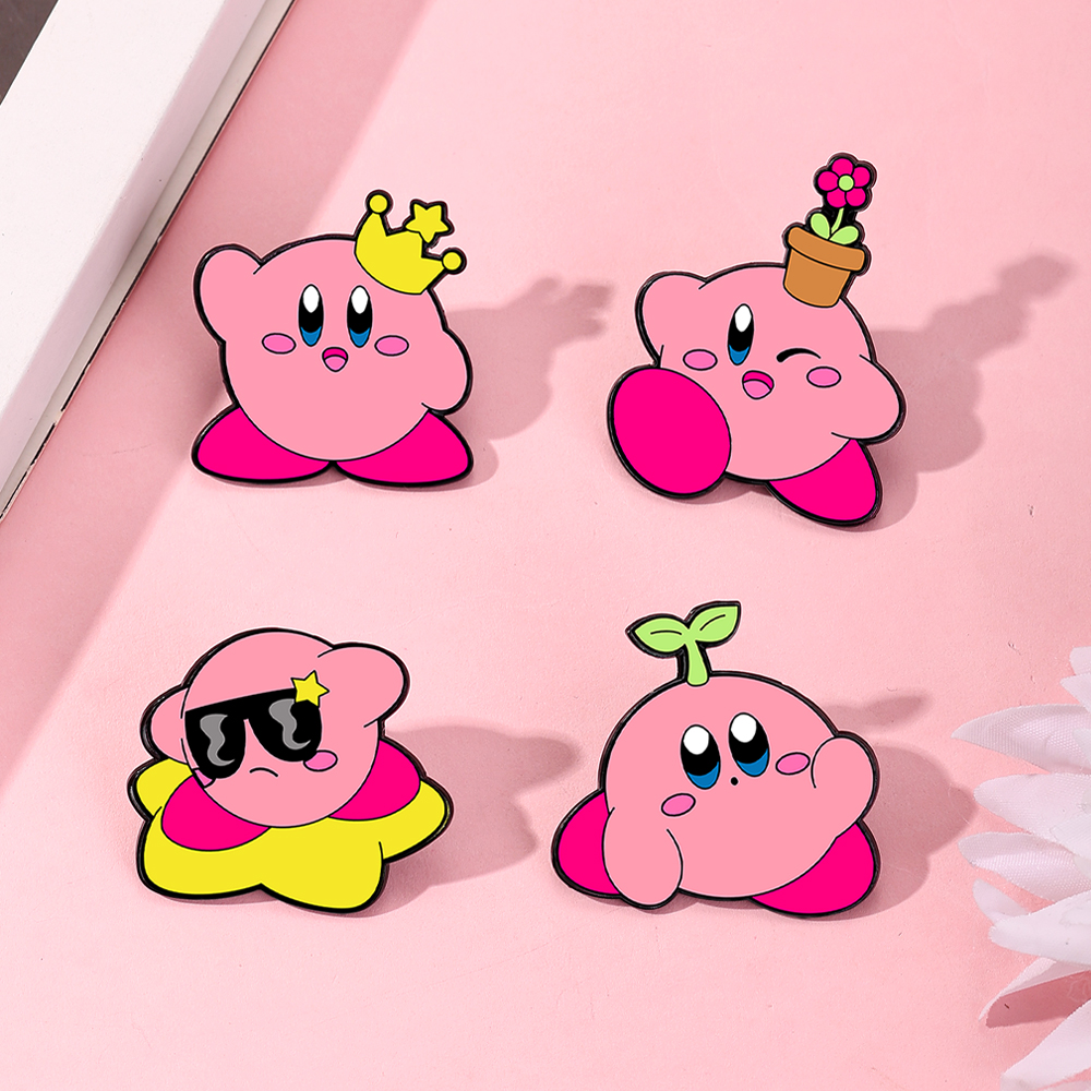 4pcs Kirby Enamel Lapel Pins S - Fashion Backpack Women avis et prix