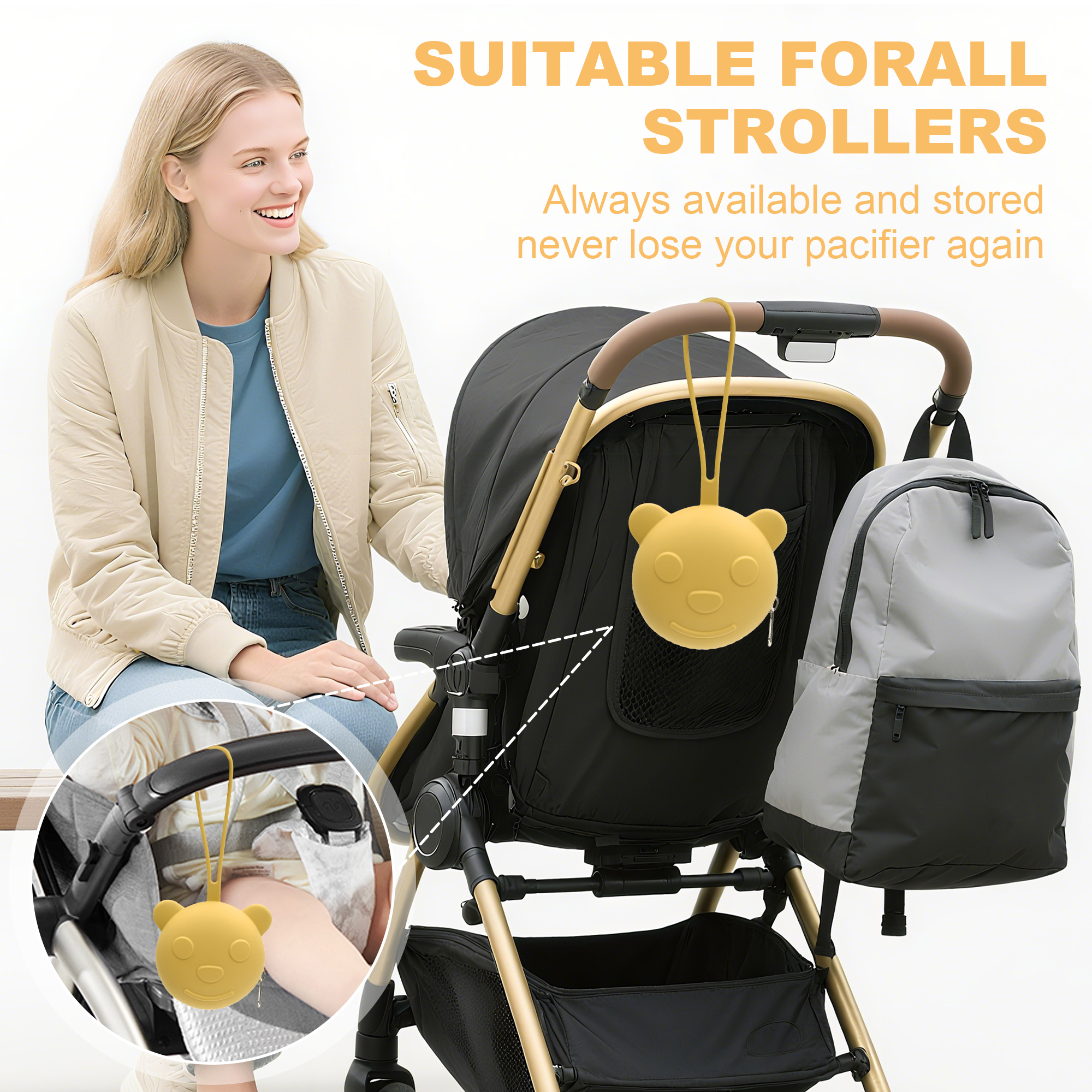 Portable silicone pacifier bag - Backpack Diaper Bag avis et prix