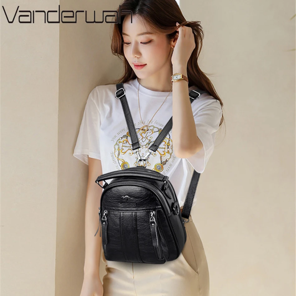 4 In 1 Leather Backpacks Multi - Leather Backpack Vintage avis et prix