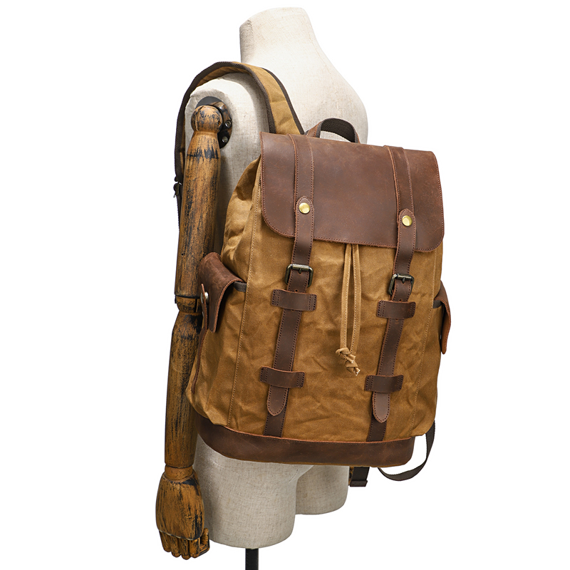 Men's Backpack Vintage Waxed C - Leather Backpack Vintage avis et prix