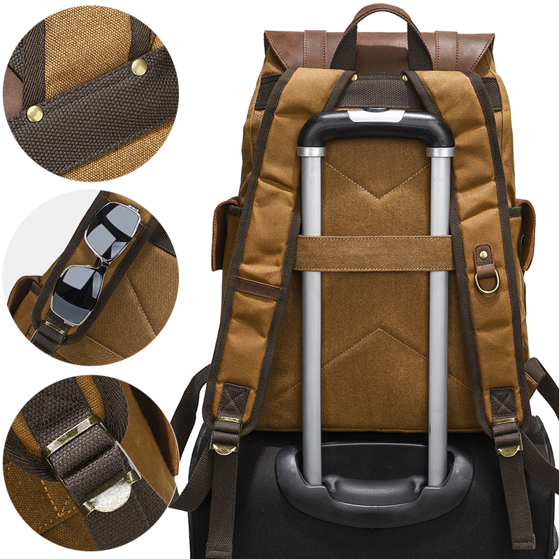 Men's Backpack Vintage Waxed C - Leather Backpack Vintage avis et prix
