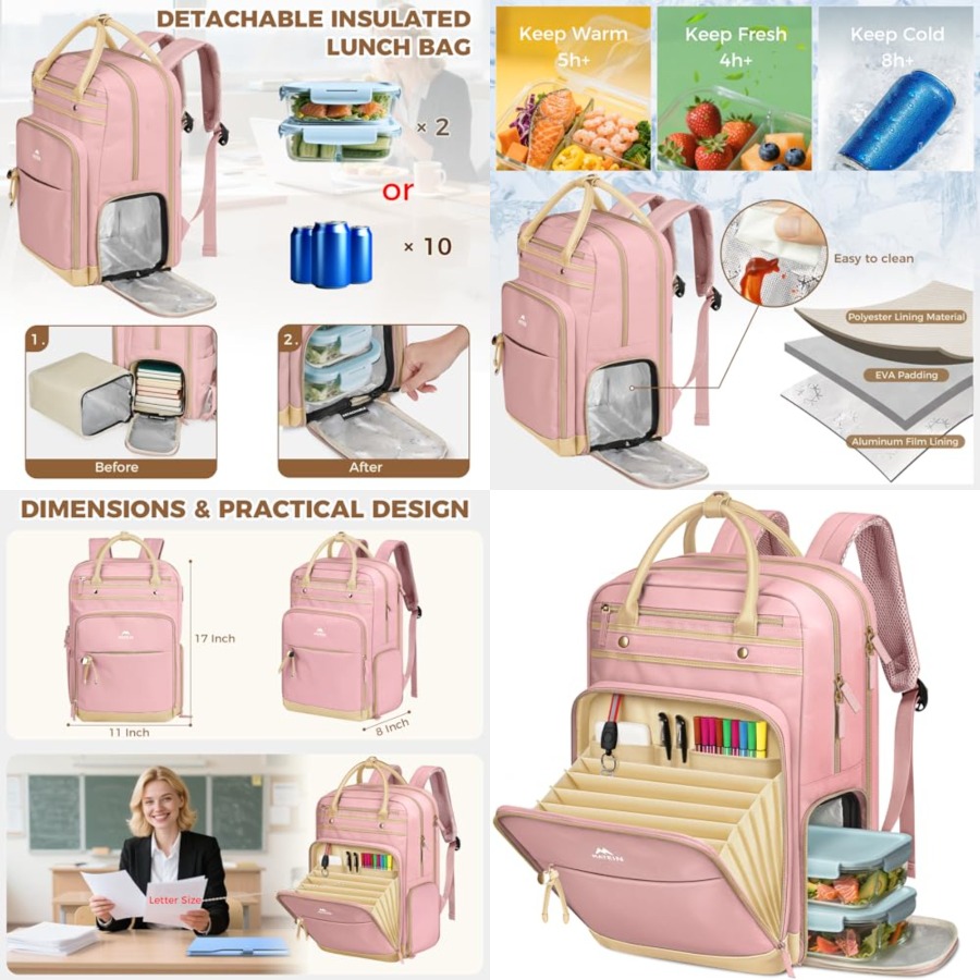 Lunch Backpack for Women, Teac - Laptop Backpack 15.6 avis et prix