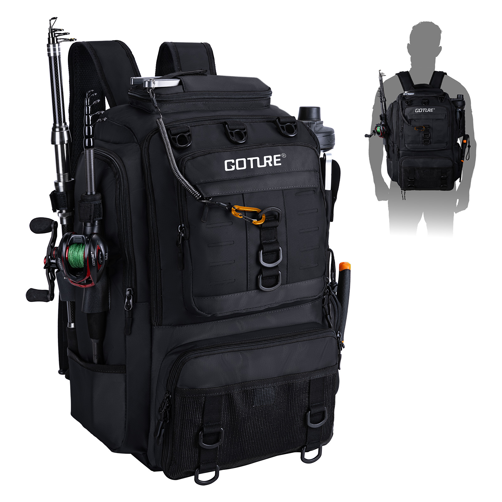 Goture Fishing Bag with Rod Ho - Backpack Insert Organizer avis et prix