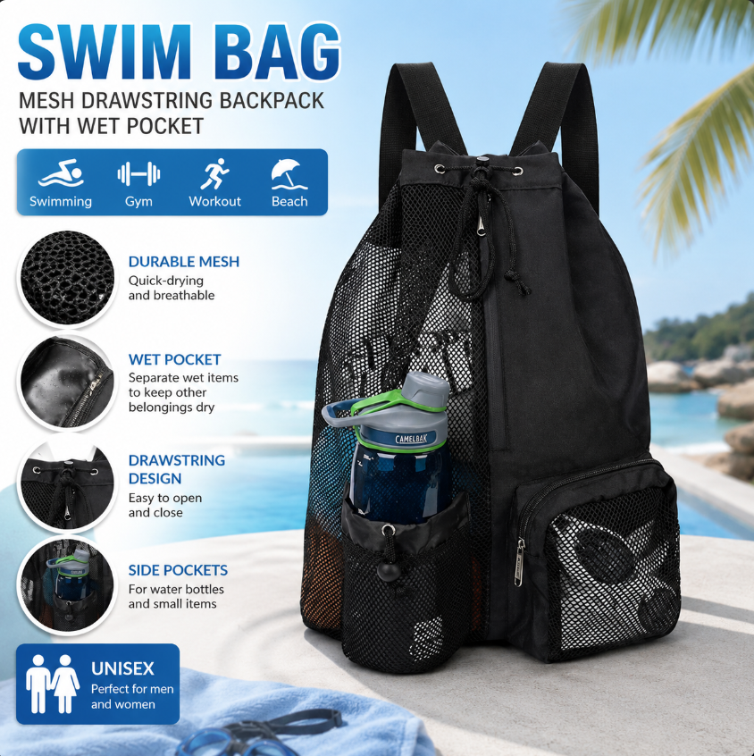Drawstring Beach Storage Bag M - Drawstring Gym Bag avis et prix