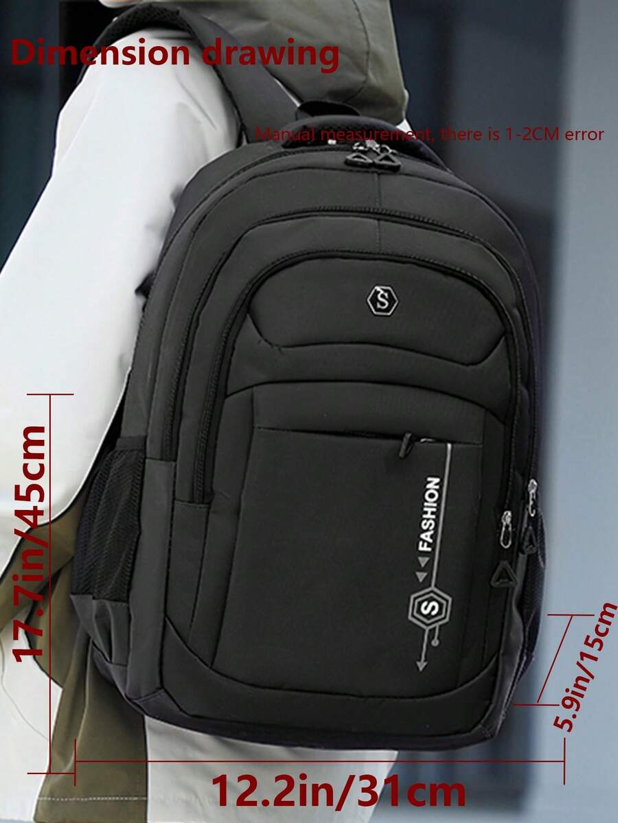 Multi-Compartment Letter Print - Laptop Backpack 15.6 avis et prix