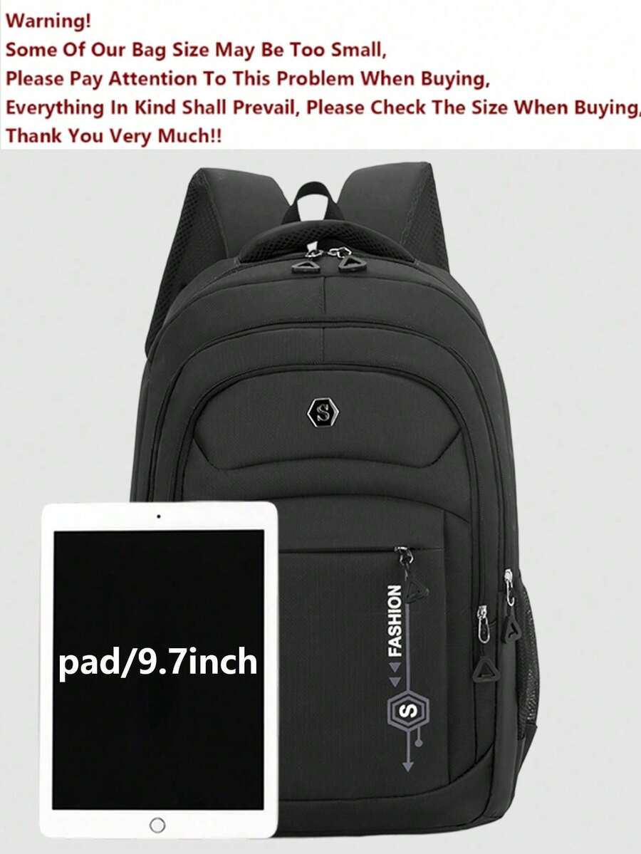 Multi-Compartment Letter Print - Laptop Backpack 15.6 avis et prix