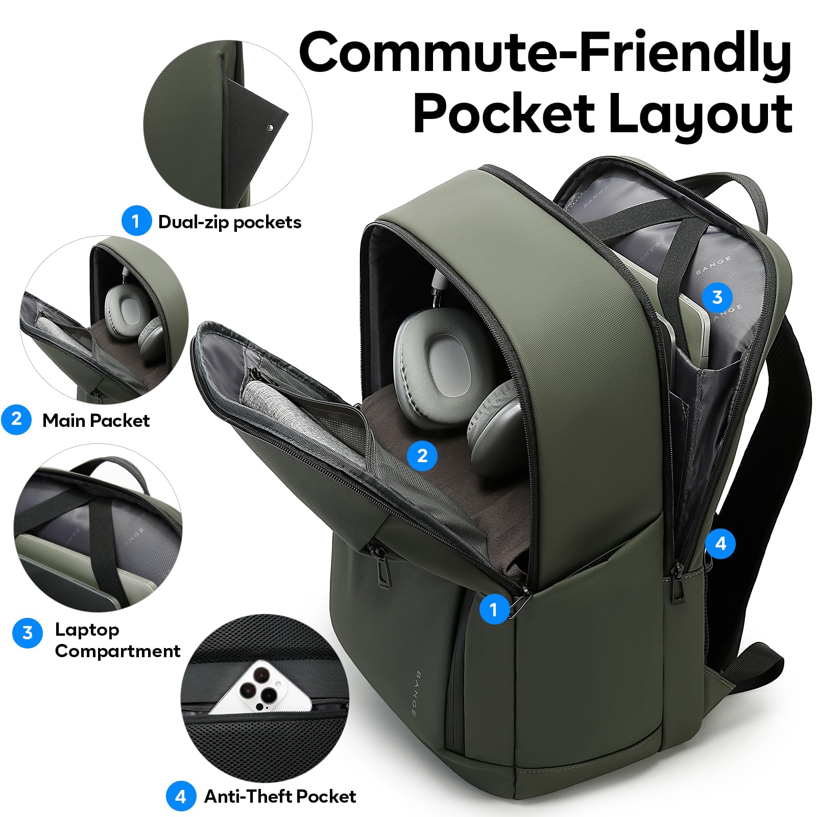 BANGE Fashion Simple Design Wo - Travel Backpack Anti Theft avis et prix