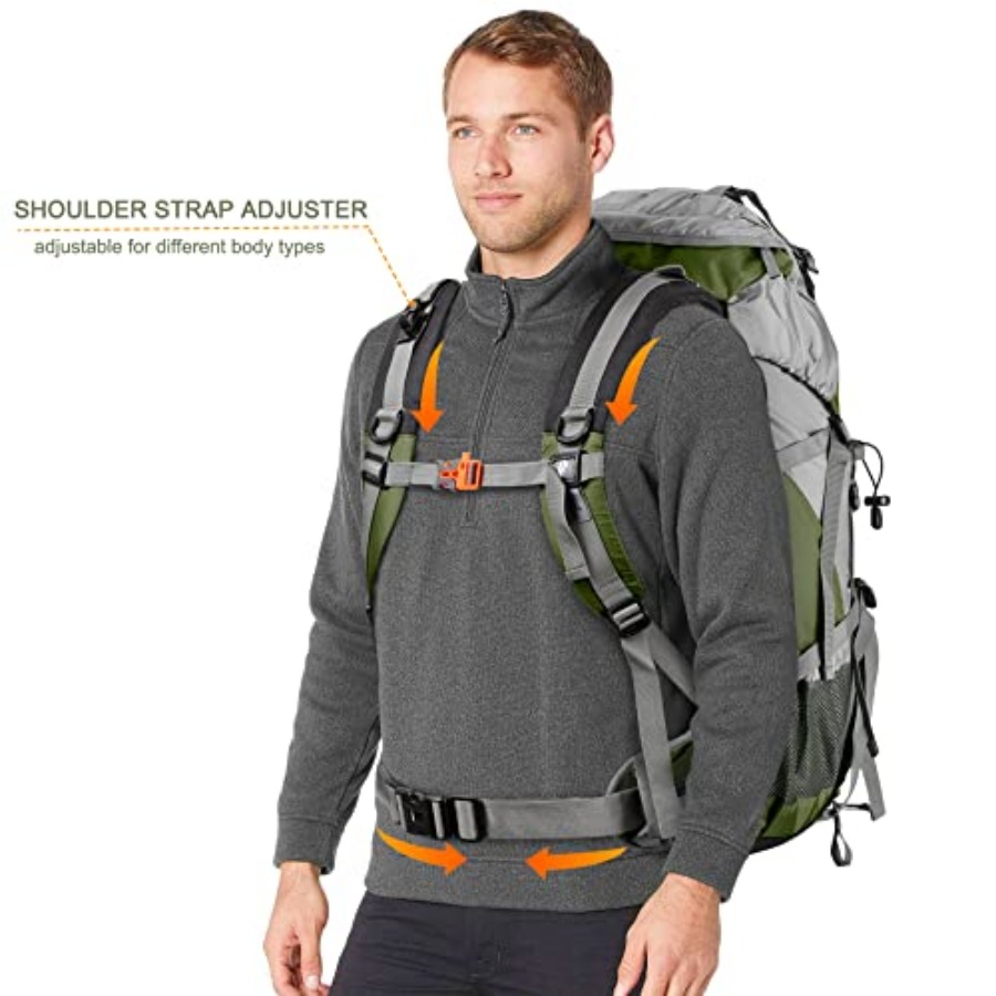 Loowoko 50L Hiking Backpack, W - Rain Cover Backpack avis et prix