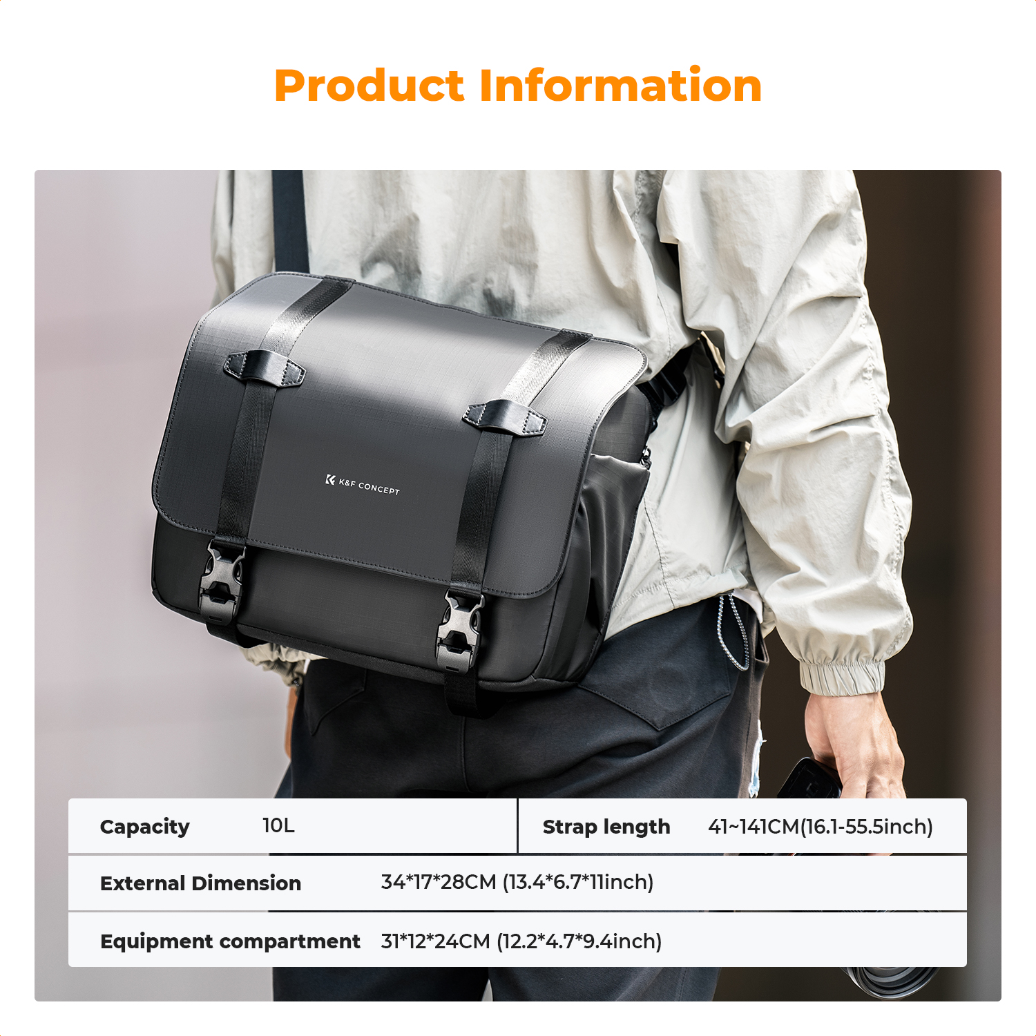K&F CONCEPT 10L Camera Sling B - Rain Cover Backpack avis et prix