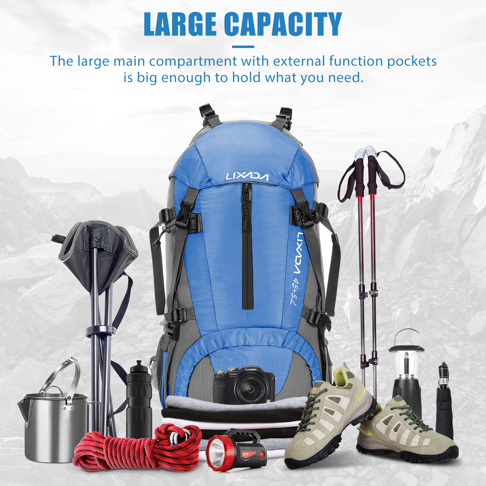 Lixada 50L Large Waterproof Tr - Rain Cover Backpack avis et prix