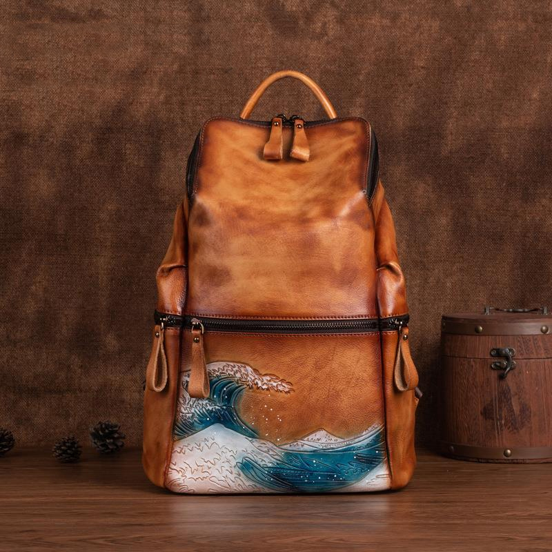 Genuine Real Soft Leather Wome - Leather Backpack Vintage avis et prix