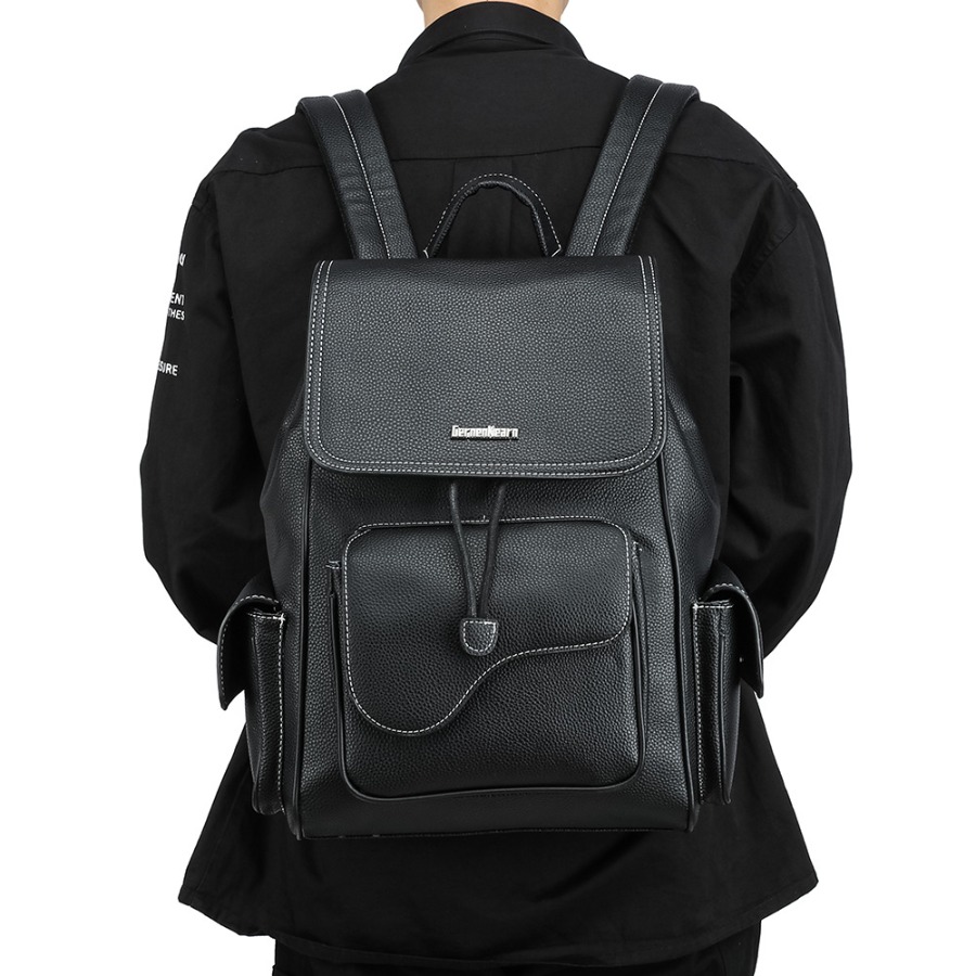【New Arrival】Women's Black Fau - Leather Backpack Vintage avis et prix