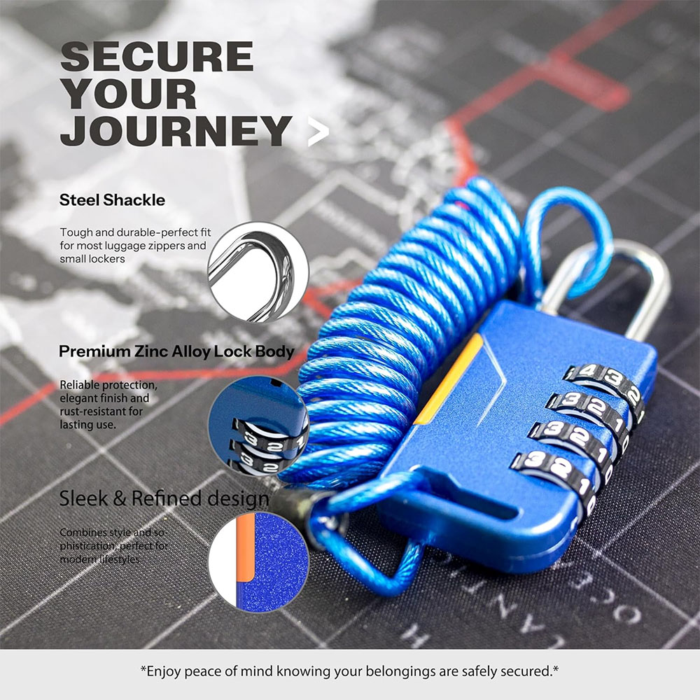 4 Digit Combination Padlock wi - Travel Backpack Anti Theft avis et prix