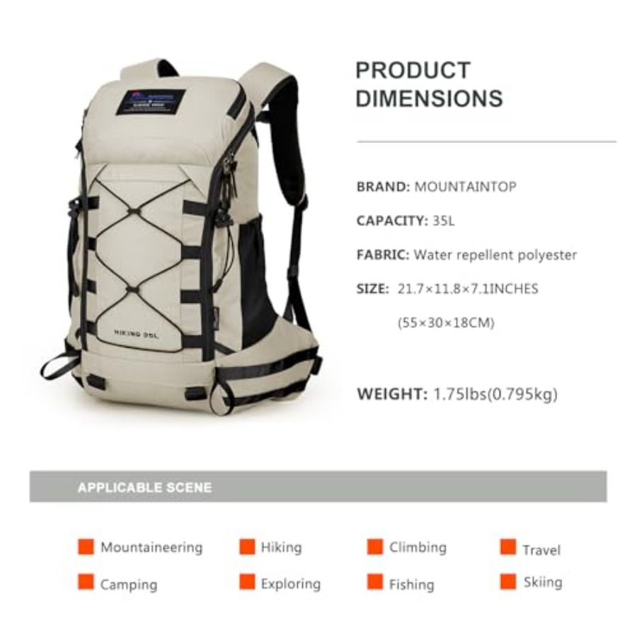 35L Hiking Backpack, Lightweig - Rain Cover Backpack avis et prix